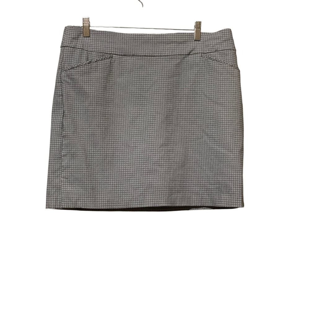 Chicos Perfect Stretch Skort Black White Geometric Pattern Size 2.5 XL 14